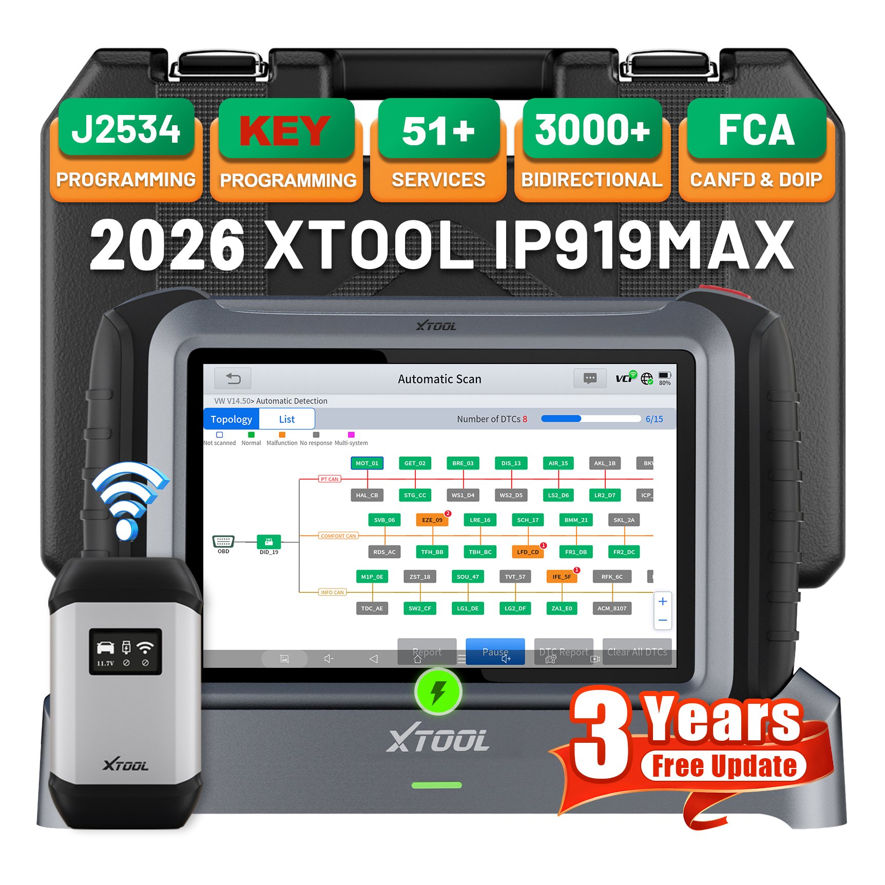 Car Diagnostic Tool - EU 창고 XTOOL IP919MAX J2534 ECU