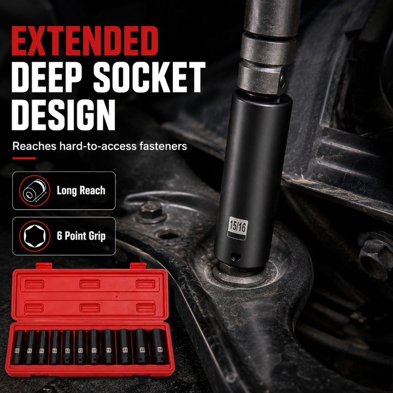 11피스 딥 임팩트 소켓 세트 1/2인치 드라이브 6포 - Pneumatic Impact Wrench 리뷰 및 가격