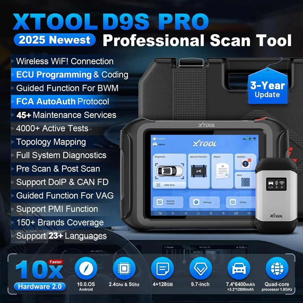 미국 창고 XTOOL D9S Pro 자동차 진단 스캐너 - Car Diagnostic Tool 리뷰 및 가격