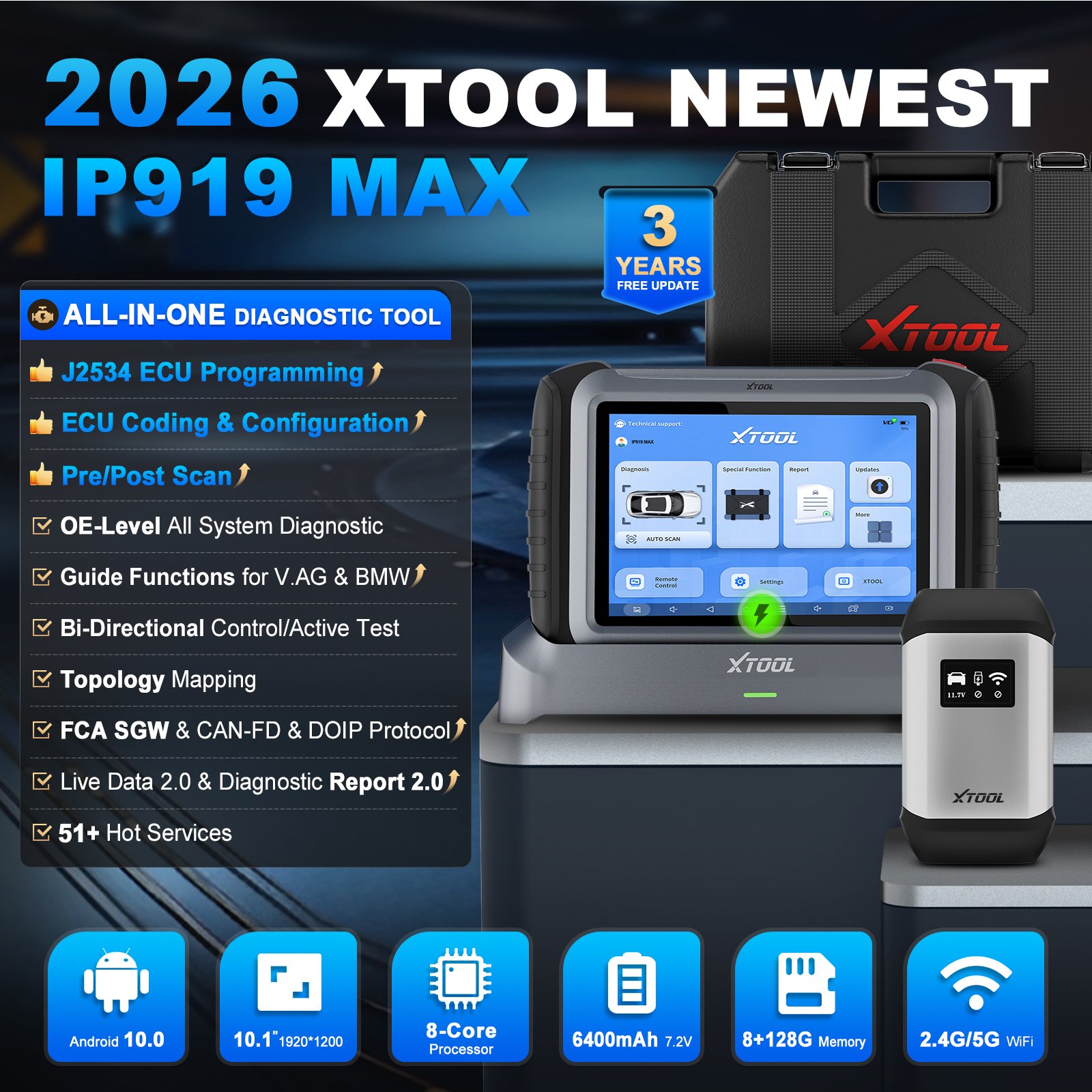 EU 창고 XTOOL IP919MAX J2534 ECU - Car Diagnostic Tool 리뷰 및 가격