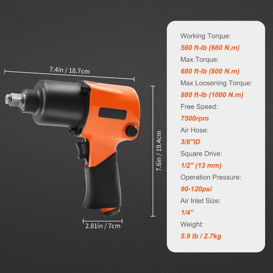 에어 임팩트 렌치 1/2인치 드라이브 공압 공구 자동차 - Pneumatic Impact Wrench 리뷰 및 가격
